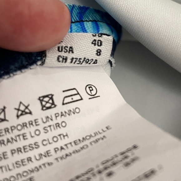 Pinko shoulder dress blue floral - Picture 9 of 10